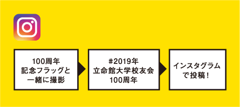 インスタグラムに写真を投稿して、100周年を応援しよう！